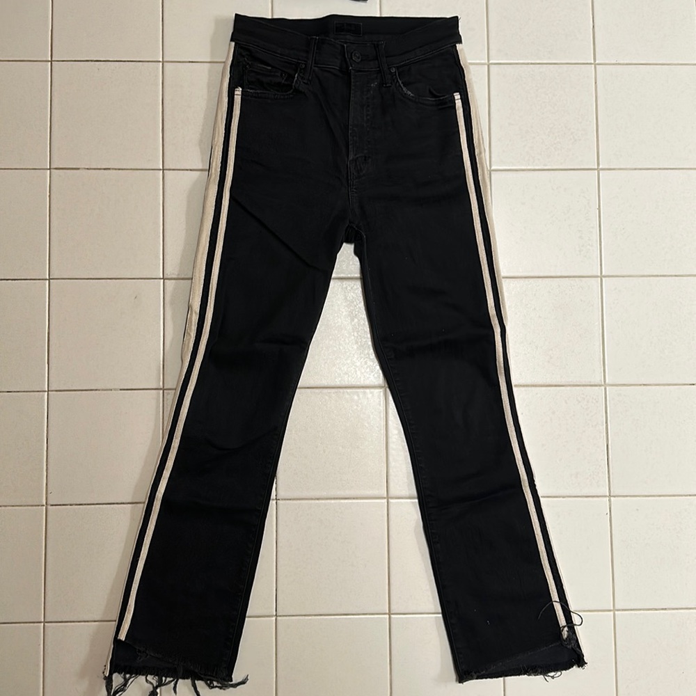 Mother Denim White Stitched Stripes on Side